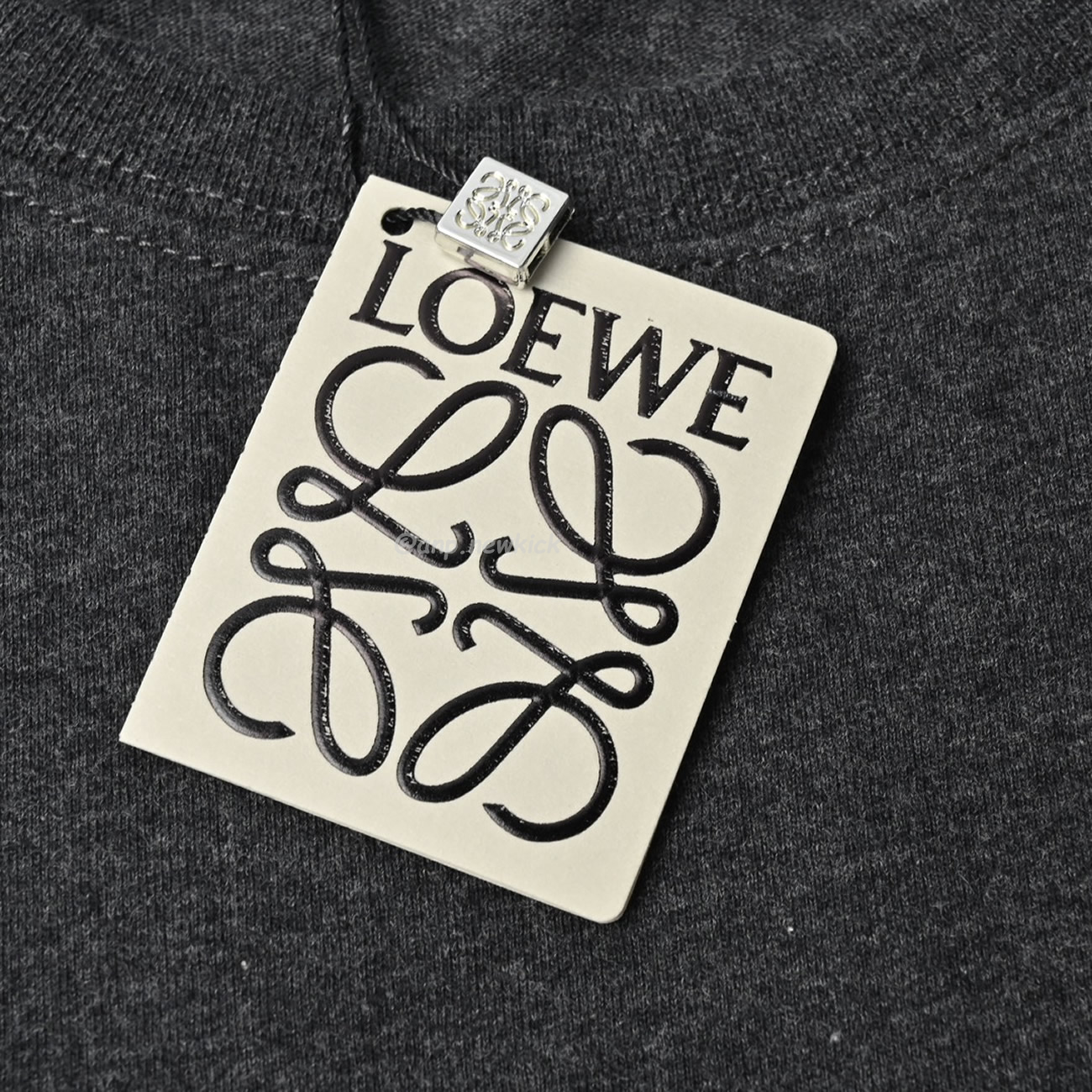 Loewe 24ss Two Tone Embroidered Logo Dark Gray Short Sleeved T Shirt (7) - newkick.vip